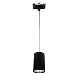 Vetrineinrete® Lampada a sospensione di forma cilindrica lampadario pendente illuminazione casa attacco gu10 faretto cucina soggiorno(Nero)