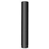 La zappa Tubo in acciaio nero da interno per stufa a legna con spessore 2 mm (100 cm, Ø120 mm)