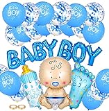 Palloncini Nascita Bimbo, Gender Reveal Party Baby Shower Boy, Blu Palloncini Nascita Bimbo, Striscioni per Baby Boy, Gender Reveal Alluminio Foglio Palloncini (blu)
