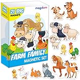 magdum Magneti Fattoria Famiglia - 21 GRANDI calamite frigorifero - Giochi educativi 1 anno - per bambini 3 anni
