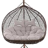 SHENJIA Large Egg Chair Swing Cushion, Waterproof And Sun-Resistant Replacement Hammock Chair Cushion, Washing Thick Cushion for Wicker Outdoor Swing, Washable for 2 Persons(Color:Gray)