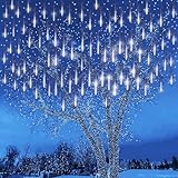 Luci Della Pioggia di Meteore, 8 Tubi 192 LED Luci Natale Esterno Impermeabile IP44 Catena Luminosa LED per Albero di Natale, Giardino, Interno, Esterno