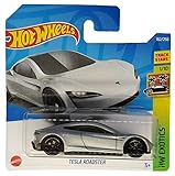 Hot Wheels - Tesla Roadster - HW Exotics 1/10 - HCV04 - Short Card - Track Stars - Argento metallizzato - Mattel 2022