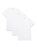 Fruit of the Loom Valueweight V Neck T 3 Pack Maglietta, Bianco (White), L Uomo
