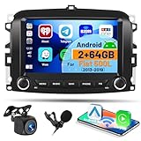 2G+64G Hikity 7" Autoradio Android 13 per Fiat 500L 2013 2014 2015 2016 2017 2018 2019 Stereo Auto Bluetooth con CarPlay Android Auto Wireless GPS WiFi DSP RDS CANBUS Mic Retrocamera