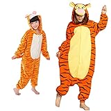 emmarcon Hot Unisex Costume Carnevale Halloween Pigiama Animali Kigurumi Cosplay Zoo Onesies Tuta (XL, Tigre)