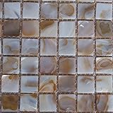 Piastrelle a mosaico in madreperla naturale, perle di fiume, per spa, piscine, pareti del bagno e della cucina, 1 piastrella