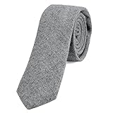 DonDon cravatta stretta da uomo 6 cm cotone - grigio chiaro