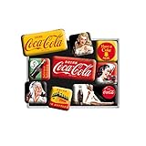 Nostalgic-Art Set di Magneti Vintage Coca-Cola – Yellow – Regalo per Amanti della Coke, Decorazione del Frigorifero, Design nostalgico, 9 Pezzi, 9 unità