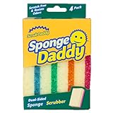 Scrub Daddy Sponge Daddy, spugne da cucina a doppia superficie per lavare i piatti, alternativa alle spugne antigraffio per la pulizia delle stoviglie, confezione multipla a colori assortiti