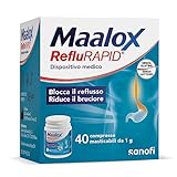 Maalox Reflurapid, Maalox Reflusso, 40 Compresse, Senza Lattosio, Senza Glutine
