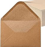 Noa Home Deco buste Autosigillante (100 pezzi) carta kraft antica/senza finestra - C6-162 x 114 mm, avvolge, chiudi, NHD06