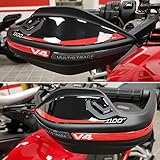 Resin Bike Adesivi Moto Compatibile con Ducati Multistrada V4 1100 2021. Protezione Paramani da Urti e Graffi. Coppia Adesivi 3D Resinati - Nero e Rosso con Intagli Laterali