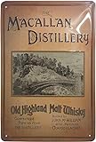 MACALLANLAN, targa in metallo con scritta in lingua inglese "Whisky" in stile retrò, 30 x 20 cm