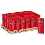 Coca-Cola Zero Zuccheri – 24 Lattine da 330 ml, Tutto il Gusto della Formula Coca-Cola Senza Calorie, Lattina 100% riciclabile, Bevanda Analcolica con Edulcoranti