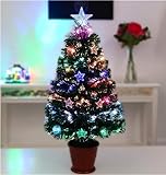 Christmas Concepts® Alberi di Natale a fibra ottica da 32 pollici - Disegni assortiti (stelle, palline e base nera)