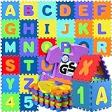 Spielwerk® Tappeto Puzzle XXL da 86 Pezzi per Bambini 3,3m² Tappetino per Gattonare Lettere Numeri Apprendimento