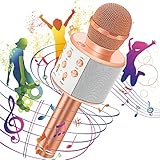 Hayruoy Microfono Karaoke, Microfono Bambini Karaoke Bluetooth Portatile Con Altoparlante Cambia Voce, Microfono Wireless Karaoke Per Cantare Ktv Esterno Festa