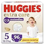 Huggies Extra Care Pannolino Mutandina Taglia 5 (12-17 Kg), Confezione da 96 (24x4)