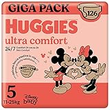 Huggies Pannolini Ultra Comfort, Taglia 5 (11-25 Kg), Confezione da 126 pannolini, Formato Gigapack