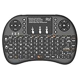 Rii Mini i8+ Wireless (layout ITALIANO) - Mini tastiera retroilluminata con mouse touchpad per Smart TV, Mini PC, HTPC, Console, Computer - Colore NERO