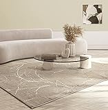 the carpet Mila tappeto moderno soggiorno, elegante tappeto lucido a pelo corto soggiorno in beige con motivo lampo oro, tappeto 160 x 230 cm