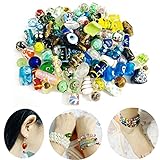 Gocelyn 80 pezzi di perle di vetro assortite per la creazione di gioielli, forme e colori misti Perle di vetro a lume Perline sciolte per l artigianato Bracciali e collane
