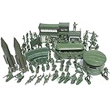 ISAKEN Set da gioco militare, 56 pezzi, giocattolo da uomo con mini soldati, aerei, serbatoi, giocattoli educativi modello militare soldato action figure set per bambini ragazzi bambini, 5 cm
