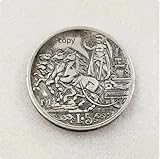 Moneta Commemorativa 1914 Italia 5 Lire - Vittorio Emanuele III Monete Placcate Argento Ww2 Italia Moneta
