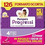 Pampers Progressi & Fit Prime Maxi, 126 Pannolini, Taglia 4 (7-18 Kg)