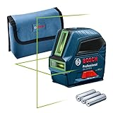 Bosch Professional Livella Laser GLL 2-10 G Laser Verde, Raggio d Azione: Fino a 10 m, 3 Batterie AA, Sacchetto, Amazon Exclusive Set