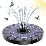 AMZtime Fontana Solare/Pompa d Acqua Solare Galleggiante di 3.5W, con Ugello a Ddoppio Strato, 10 Stili di spruzzatura, per Bagno per Uccelli, Laghetto, Acquario, Giardino