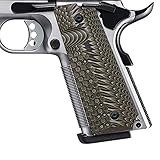 Guuun 1911 Grips G10 Full Size Government Commander Custom Grip, Ambi Safety Cut Ops Eagle Wing Texture
