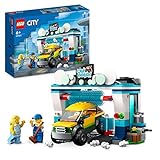 LEGO City Autolavaggio, Gioco per Bambini e Bambine di 6 Anni, Set con Spazzole Rotanti, Macchina Giocattolo e 2 Minifigure, Piccola Idea Regalo 60362