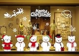 UMIPUBO Natale Vetrofanie Addobbi Natale Adesivi Rimovibile Adesivi Murali Fai da te Finestra Sticke (Natale)