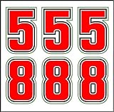 4R Quattroerre.it 5160 Adesivi Tabella Numero 58 Sic, Rosso