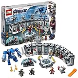 LEGO Super Heroes Marvel Avengers Sala delle Armature di Iron Man, Playset Laboratorio Modulare con 6 Minifigure dell’Universo Marvel, 76125