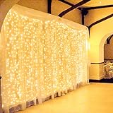600 LED 6Mx3M Zorela Tenda Luminosa Natale Esterno Interno Collegabili Luci di Natale Impermeabile con 8 Modalità Tenda Luminosa Esterno Bianco Caldo Tenda di Luci per Natale, Giardino e Matrimonio