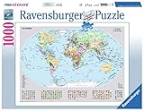 Ravensburger - Puzzle Mappamondo politico, 1000 Pezzi, Idea regalo, per Lei o Lui, Puzzle Adulti