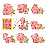 Formine Biscotti Animali, 8 Pezzi Stampi per Biscotti a Forma di Animale 3D Tagliabiscotti Plastica Stampi Biscotti Stampo per Biscotti Animali, per Decorare Biscotto Dolci Torta (Animale)