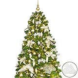 Toyvian 12 Pezzi Ornamenti per Palline di Natale Trasparenti 10 cm Natalizi Trasparenti in plastica Vuoti riempibili a Sfera appesi Palline Trasparenti Decorazione per Albero di Natale