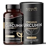 Premium Curcumina 95 con Bioperine® - 120 Capsule ad Alto Dosaggio (Fornitura per 4 Mesi) - più di alta qualità Curcuma Curcumina e Bioperine® (pepe nero estratto) - Prodotto da Nutravita