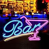 Lotvic Insegna Luminosa Cocktail, Insegna Neon LED Cocktail Bar, Luce per Insegne al Neon a LED, Insegne Luminose Bar, Alimentata da USB Insegne Luminose Neon per Camera da Letto Bar Club