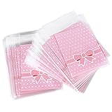 (8 * 10cm + 3cm) 200pz Sacchetti Plastica Piccoli Rosa Sacchettini Bustine Trasparenti Confezioni per Regalo Confetti Battesimo Nascita Compleanno