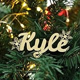 Ornamento personalizzato con nomi tagliati al laser, etichette regalo personalizzate per regali di Natale, palline di Natale personalizzate in legno da appendere (XF18, 1 pz)