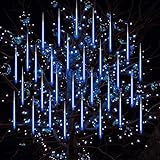Luci di Pioggia meteoriche 80cm 10 Tubo 720 LEDs Luci da pioggia a LED Luci di caduta per ghiaccioli di Natale Luci da neve per Matrimonio Natale Albero Giardino Festa - Blu
