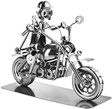 BRUBAKER Vite Uomo Motociclista - Figura in Ferro Lavorata a Mano Dell uomo in Metallo - Regalo in Metallo per i Fan Della Moto
