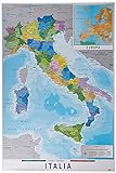 Grupo Erik: Cartina Italia Fisico Politica, 61 x 91,5 cm, Poster Cartina Geografica Italia, Mappa Italia da Muro grande