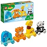 LEGO DUPLO My First Il Treno degli Animali, Giocattolo con Elefante, Tigre, Panda e Giraffa da Costruire, Giochi Educativi per Bambini e Bambine da 1,5 Anni, Idee Regalo di Compleanno 10955