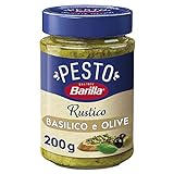 Barilla Sugo Pesto Rustico Basilico e Olive, Per Pasta e Bruschette, Senza Glutine, 200 g
